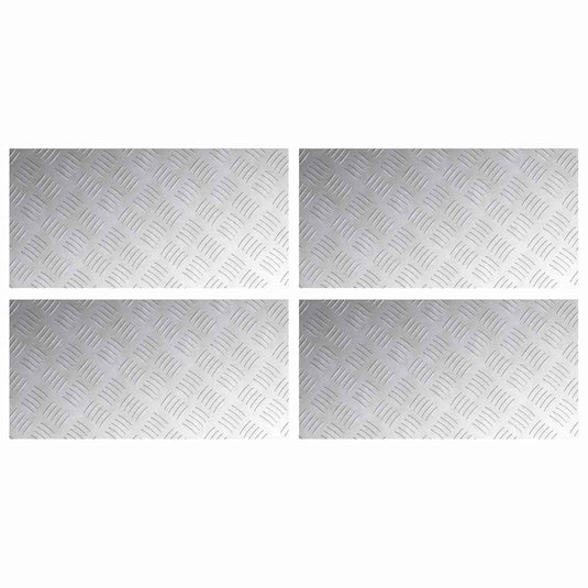 Vidaxl trap tread rechthoekig 4 pcs zilver 60 x 30 cm aluminium