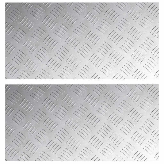Vidaxl trap tread rechthoekig 2 pcs zilver 60 x 30 cm aluminium