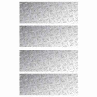 Vidaxl trap tread rechthoekig 4 pcs zilver 80 x 30 cm aluminium