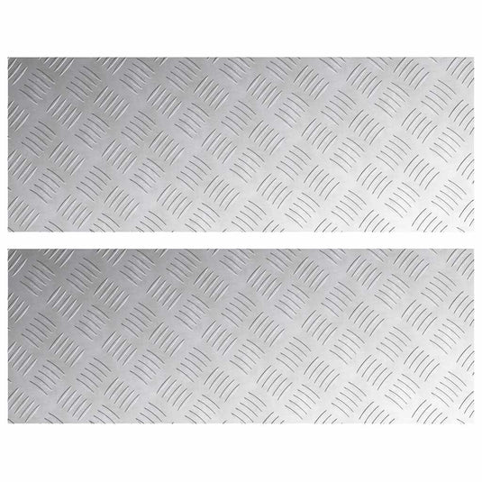 Vidaxl trap tread rechthoekig 2 pcs zilver 80 x 30 cm aluminium