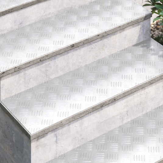 Vidaxl trapmatten 4 st 100 x 30 cm zilver aluminium rechthoekig