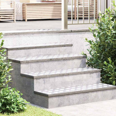 Vidaxl trap tread rechthoekig 2 pcs zilver 100 x 30 cm aluminium