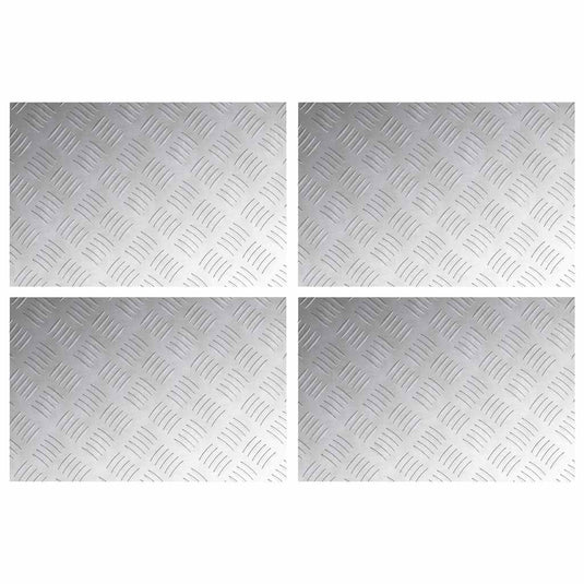 Vidaxl trap tread rechthoekig 4 pcs zilver 60 x 40 cm aluminium