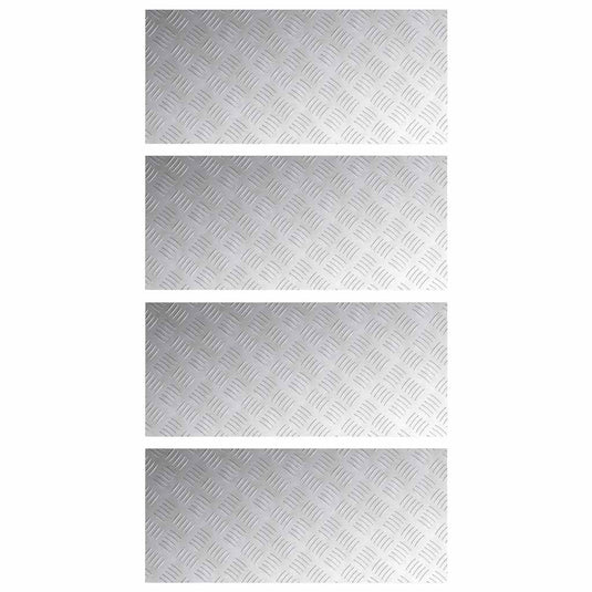 Vidaxl trap tread rechthoekig 4 pcs zilver 90 x 40 cm aluminium