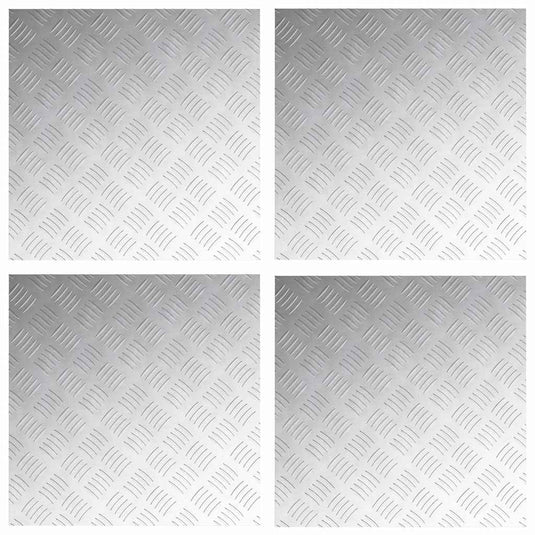 Vidaxl trap tread vierkant 4 pcs zilver 50 x 50 cm aluminium