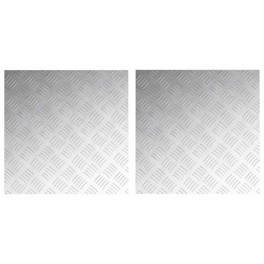 Vidaxl trap tread vierkant 2 pcs zilver 50 x 50 cm aluminium