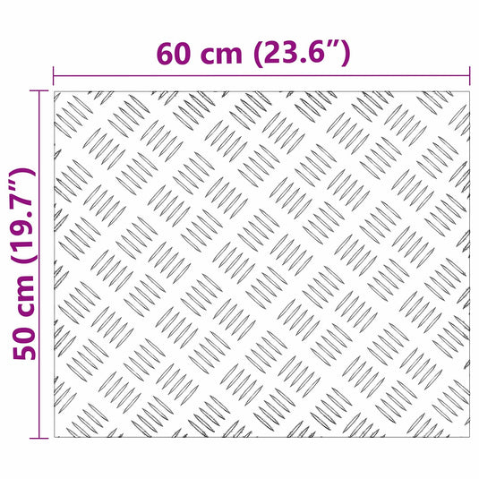 Vidaxl trap tread rechthoekig 4 pcs zilver 60 x 50 cm aluminium