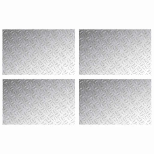 Vidaxl trap tread rechthoekig 4 pcs zilver 80 x 50 cm aluminium