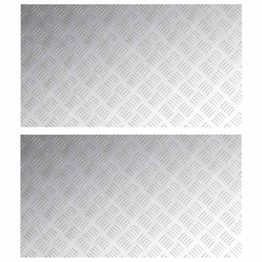 Vidaxl trap tread rechthoekig 2 pcs zilver 90 x 50 cm aluminium