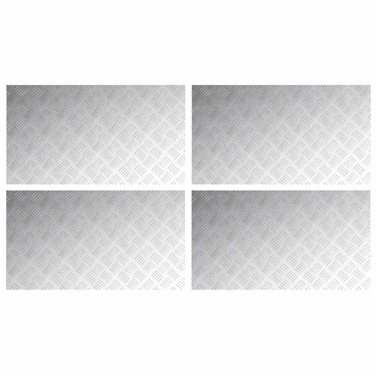Vidaxl trap tread rechthoekig 4 pcs zilver 90 x 50 cm aluminium