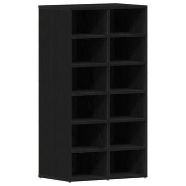 Vidaxl schoenenrek 54x34x100,5 cm spaanplaat zwart eikenkleurig