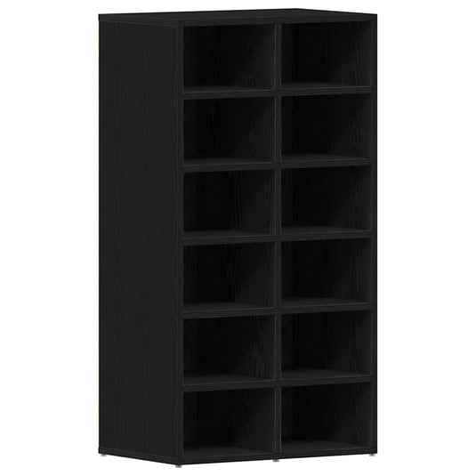 Vidaxl schoenenrek 54x34x100,5 cm spaanplaat zwart eikenkleurig