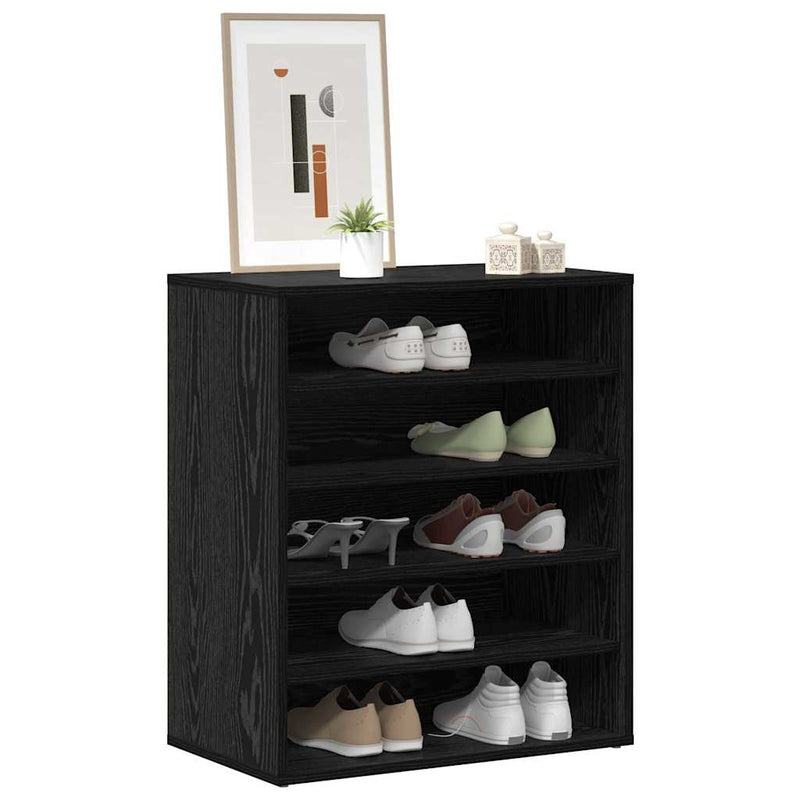 ギャラリービューアに画像をロードする, Vidaxl schoenenkast met plank zwart eiken 60 x 35 x 70 cm bewerkt hout
