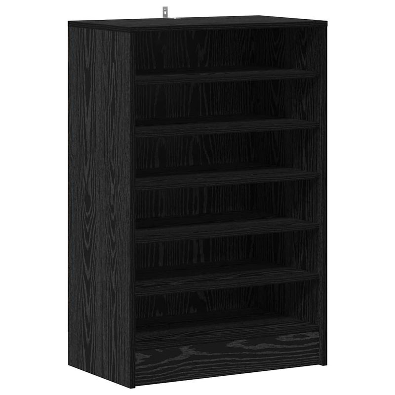 ギャラリービューアに画像をロードする, Vidaxl schoenenkast met plank zwart eiken 60 x 35 x 92 cm bewerkt hout
