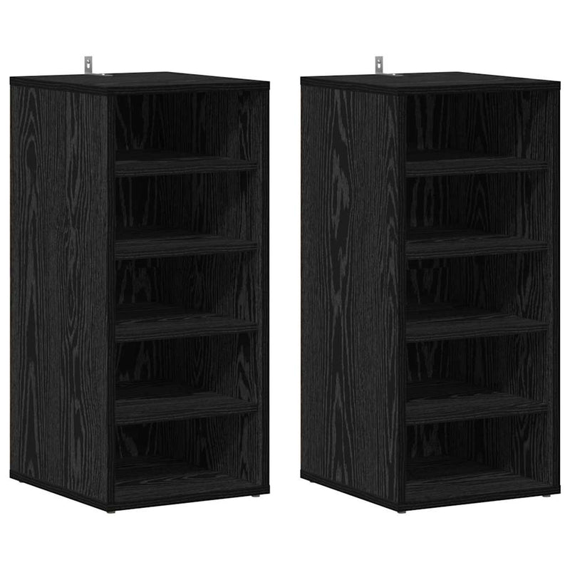 ギャラリービューアに画像をロードする, Vidaxl schoenenkast 2 pcs zwart eiken 32 x 35 x 70 cm bewerkt hout
