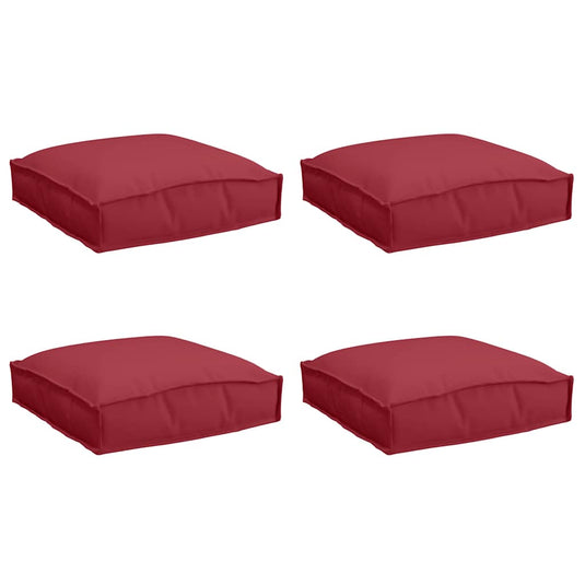 Vidaxl kussen 4 pcs wijnrood 40 x 40 x 8 cm oxford stof