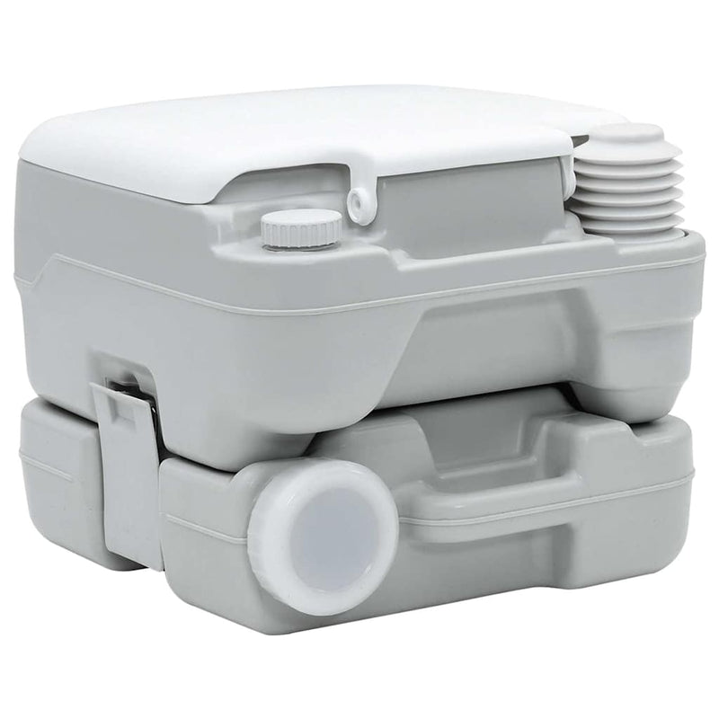 Afbeelding laden in galerijviewer, Vidaxl camping toilet grijs en wit 41,5 x 36,5 x 30 cm polyetheen
