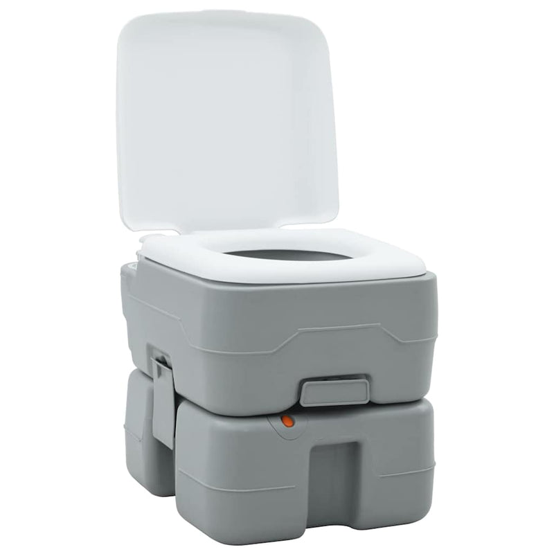 Afbeelding laden in galerijviewer, Vidaxl camping toilet grijs en wit 41,5 x 36,5 x 37,5 cm polyetheen
