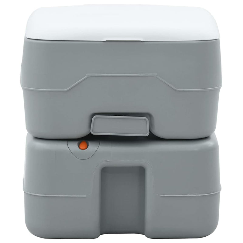 Afbeelding laden in galerijviewer, Vidaxl camping toilet grijs en wit 41,5 x 36,5 x 37,5 cm polyetheen

