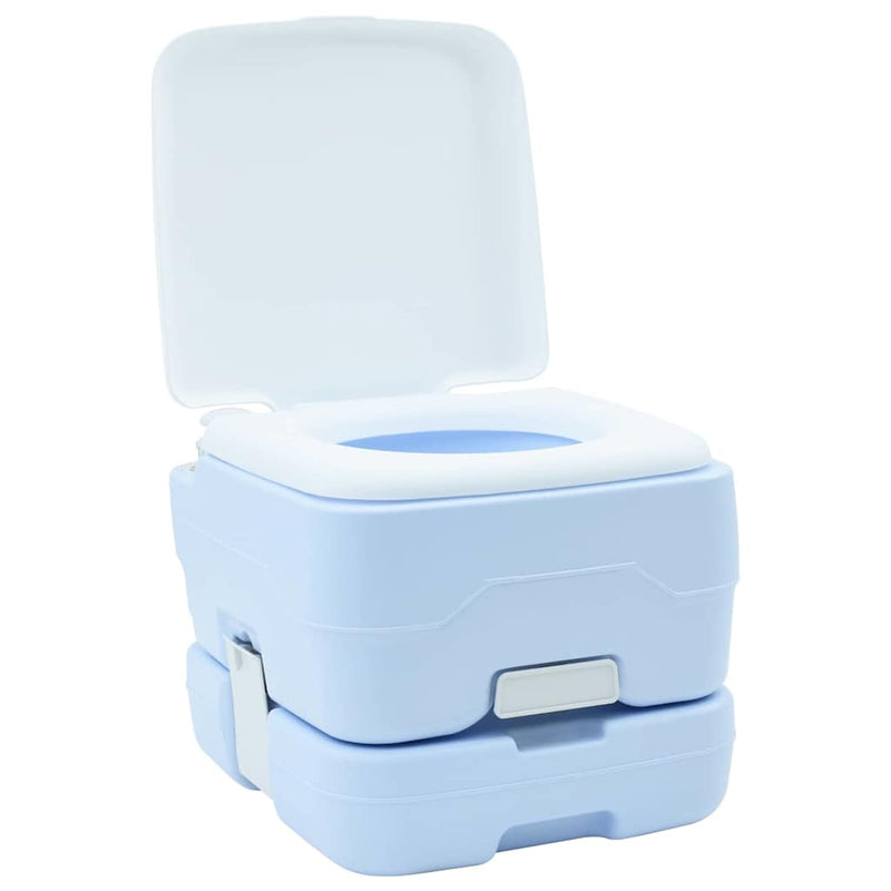 Chargez l'image dans la visionneuse de la galerie, Vidaxl camping toilet lichtblauw en wit 41,5 x 36,5 x 30 cm polyetheen
