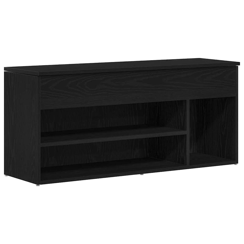 Afbeelding laden in galerijviewer, Vidaxl schoenenbank 102x30,5x45 cm spaanplaat zwart eikenkleurig
