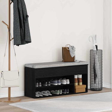 Vidaxl schoenenbank 102x30,5x45 cm spaanplaat zwart eikenkleurig