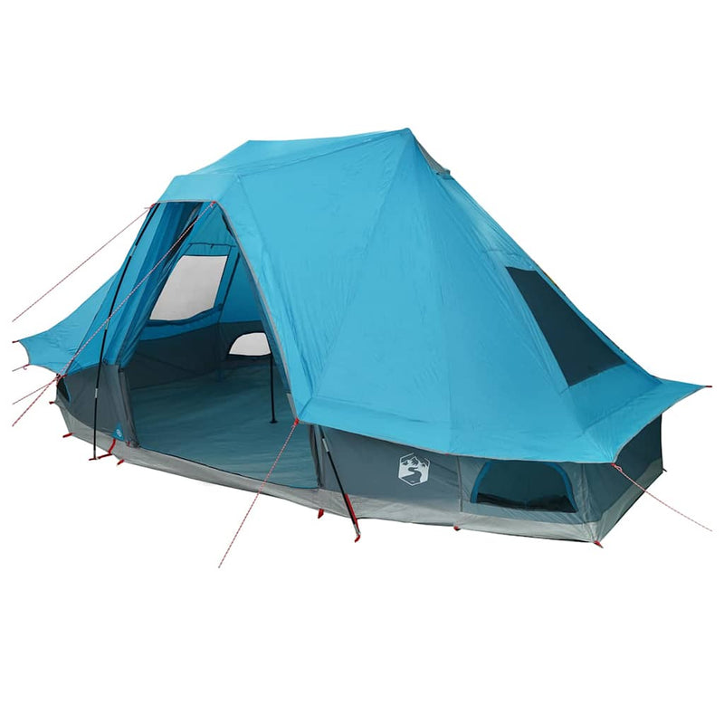 Chargez l'image dans la visionneuse de la galerie, Vidaxl familie tipi tent tipi met dak blauw 466 x 310 x 240 cm
