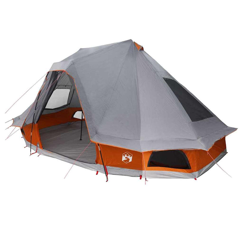 Chargez l'image dans la visionneuse de la galerie, Vidaxl familie tipi tent tipi grijs en oranje 466 x 310 x 240 cm
