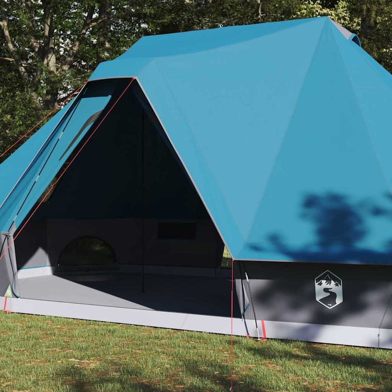 Chargez l'image dans la visionneuse de la galerie, Vidaxl familie tipi tent tipi met dak blauw 680 x 430 x 270 cm
