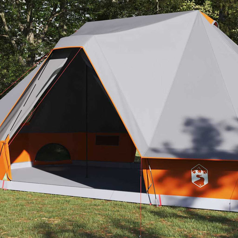 Chargez l'image dans la visionneuse de la galerie, Vidaxl familie tipi tent tipi grijs en oranje 680 x 430 x 270 cm
