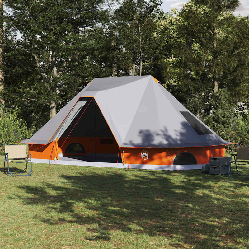 Chargez l'image dans la visionneuse de la galerie, Vidaxl familie tipi tent tipi grijs en oranje 680 x 430 x 270 cm
