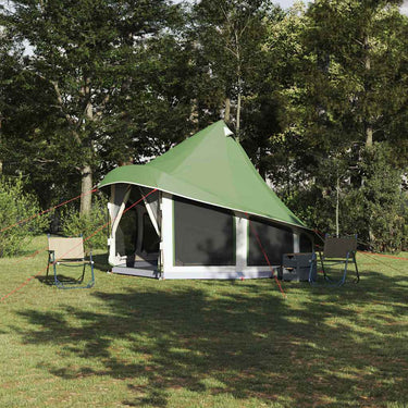 Vidaxl familie tipi tent tipi met dak groen 404 x 370 x 270 cm