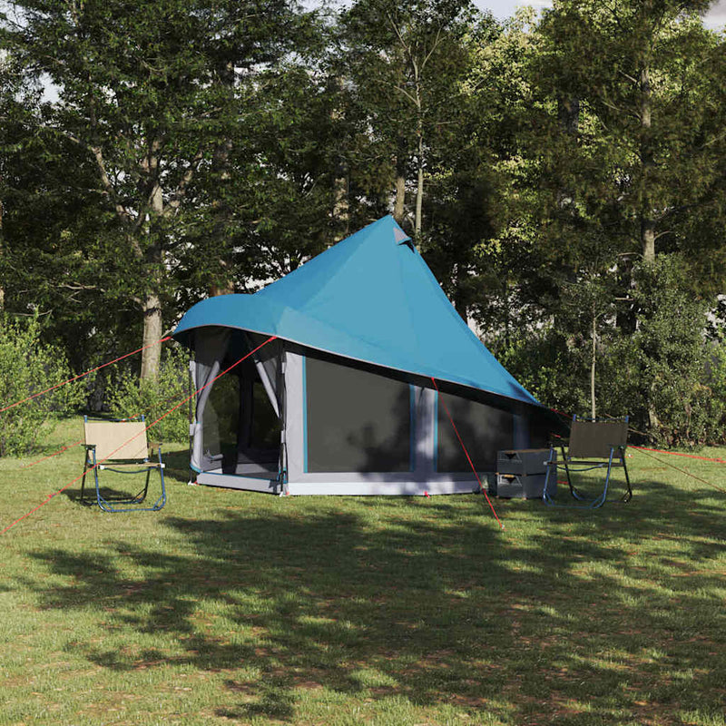 ギャラリービューアに画像をロードする, Vidaxl familie tipi tent tipi met dak blauw 404 x 370 x 270 cm
