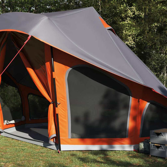 Vidaxl familie tipi tent tipi grijs en oranje 508 x 470 x 300 cm
