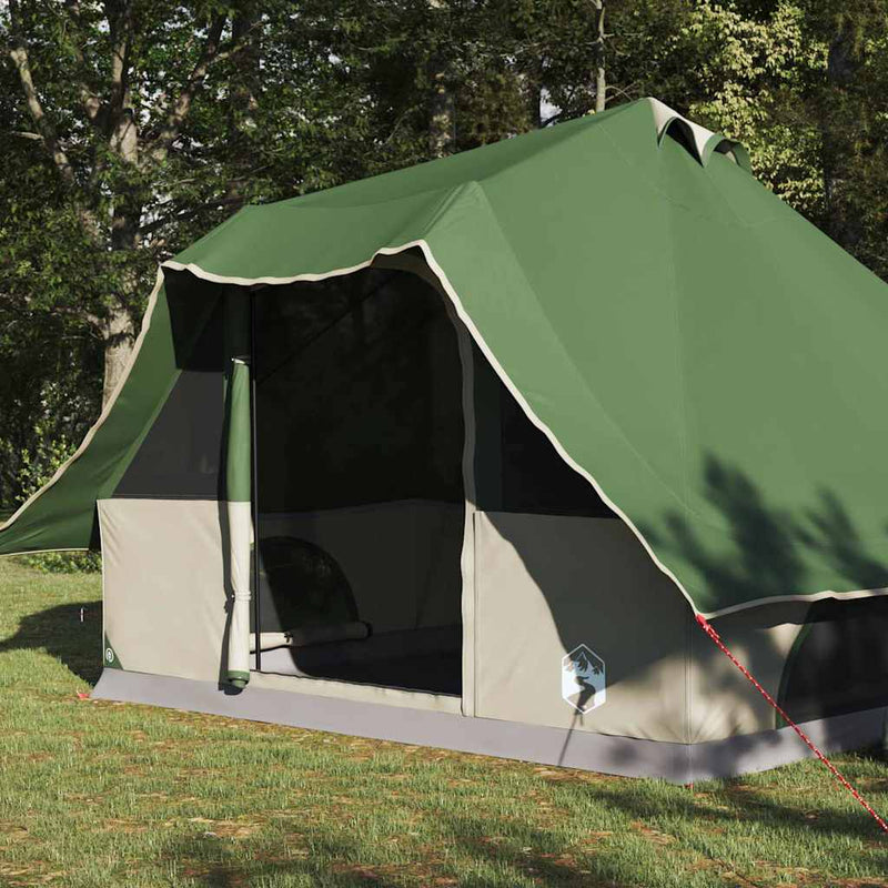 ギャラリービューアに画像をロードする, Vidaxl tipi tent met dak met opslag groen 358 x 296 x 258 cm taft
