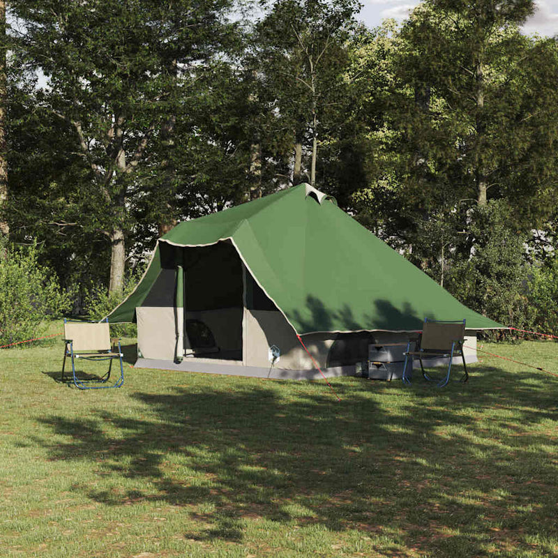 ギャラリービューアに画像をロードする, Vidaxl tipi tent met dak met opslag groen 358 x 296 x 258 cm taft
