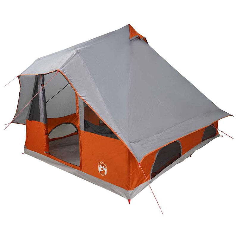 Afbeelding laden in galerijviewer, Vidaxl tipi tent met dak grijs en oranje 358 x 296 x 258 cm taft
