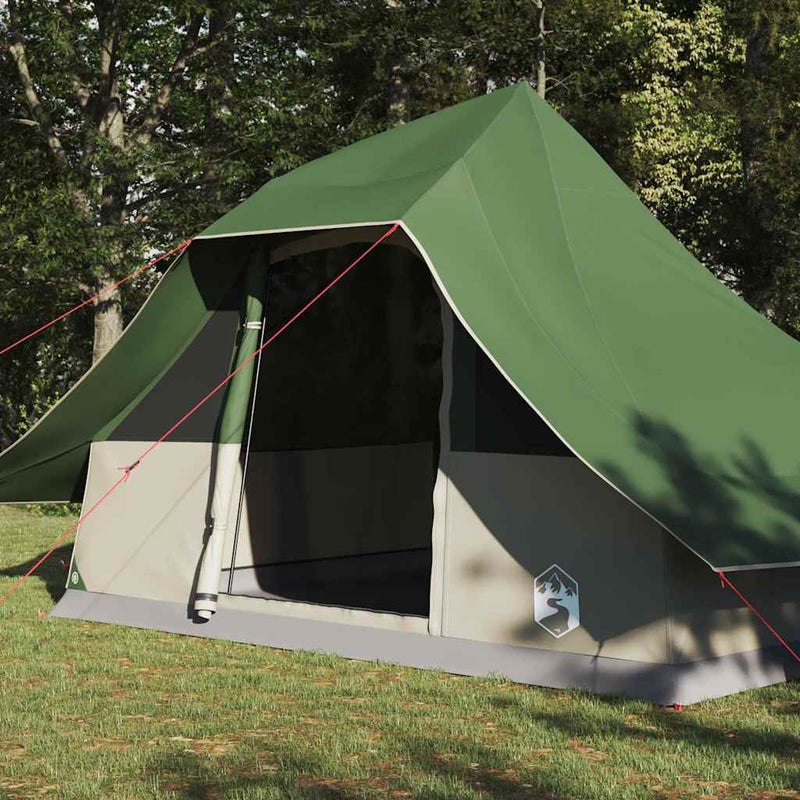 ギャラリービューアに画像をロードする, Vidaxl tipi tent met dak met opslag groen 364 x 281 x 257 cm taft

