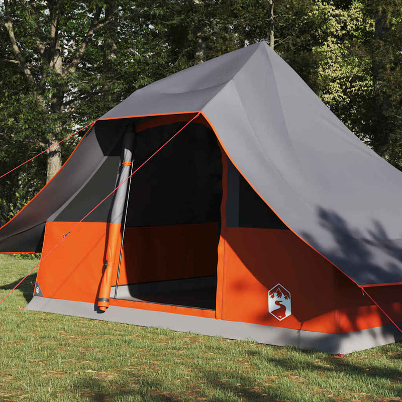Chargez l'image dans la visionneuse de la galerie, Vidaxl tipi tent met dak grijs en oranje 364 x 281 x 257 cm taft
