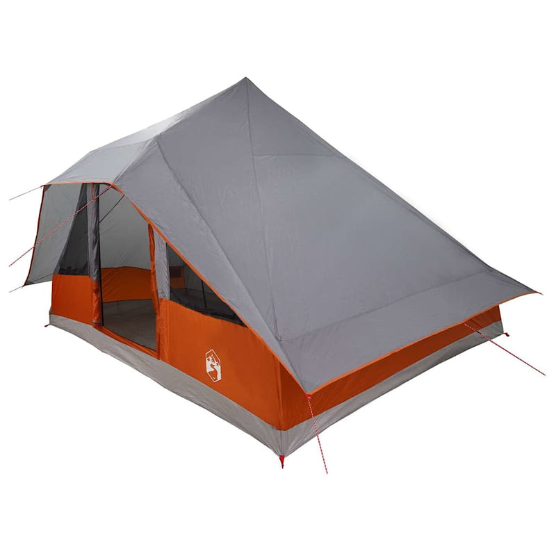 Chargez l'image dans la visionneuse de la galerie, Vidaxl tipi tent met dak grijs en oranje 364 x 281 x 257 cm taft

