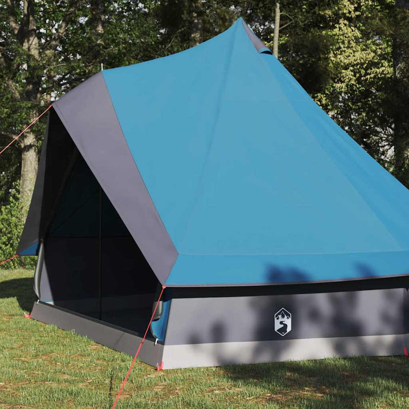 ギャラリービューアに画像をロードする, Vidaxl familie tipi tent tipi blauw en grijs 400 x 346 x 250 cm
