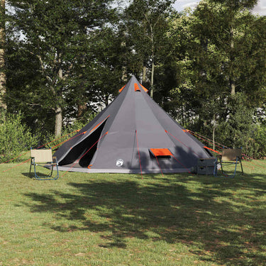 Vidaxl familie tipi tent tipi grijs en oranje 560 x 560 x 300 cm