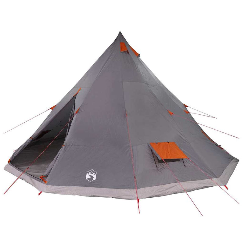 Afbeelding laden in galerijviewer, Vidaxl familie tipi tent tipi grijs en oranje 560 x 560 x 300 cm
