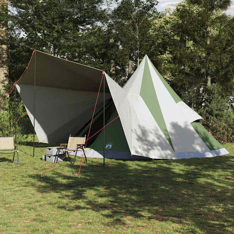 Afbeelding laden in galerijviewer, Vidaxl familie tipi tent tipi groen en beige 510 x 690 x 330 cm
