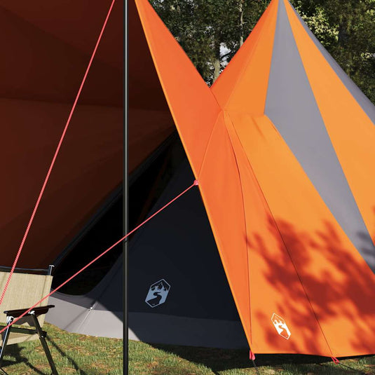 Vidaxl familie tipi tent tipi grijs en oranje 510 x 690 x 330 cm