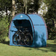 Vidaxl fietstent met dak met opslag blauw 210 x 90 x 174 cm
