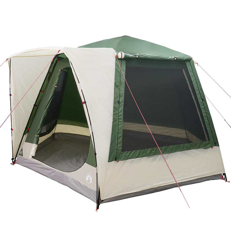 ギャラリービューアに画像をロードする, Vidaxl camping tent huisje met dak groen 420 x 420 x 227 cm polyester
