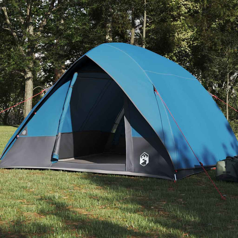 Afbeelding laden in galerijviewer, Vidaxl camping tent met dak met opslag blauw 320 x 275 x 190 cm taft
