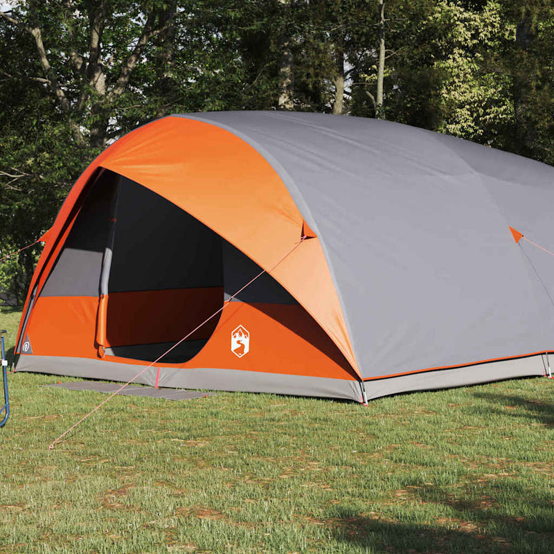 ギャラリービューアに画像をロードする, Vidaxl tunnel tent met dak grijs en oranje 500 x 348 x 200 cm taft
