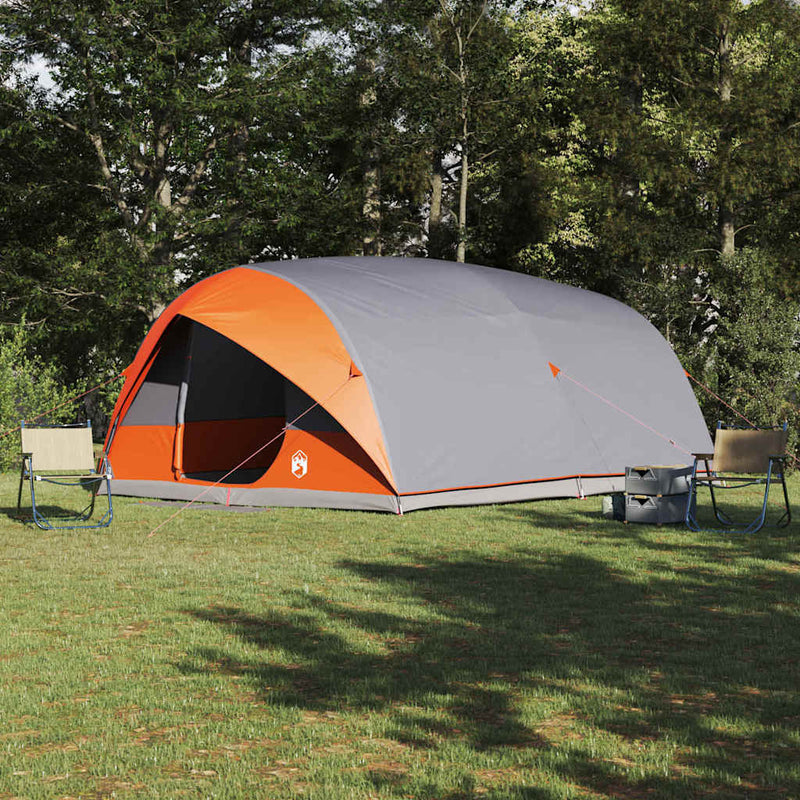 ギャラリービューアに画像をロードする, Vidaxl tunnel tent met dak grijs en oranje 500 x 348 x 200 cm taft
